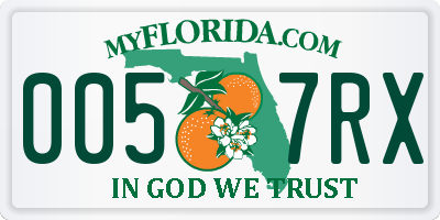 FL license plate 0057RX