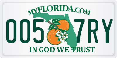 FL license plate 0057RY