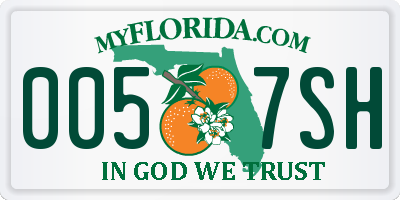 FL license plate 0057SH