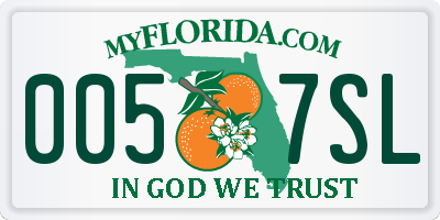 FL license plate 0057SL