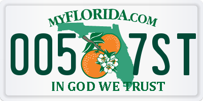 FL license plate 0057ST