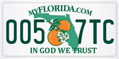 FL license plate 0057TC