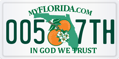 FL license plate 0057TH