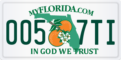 FL license plate 0057TI