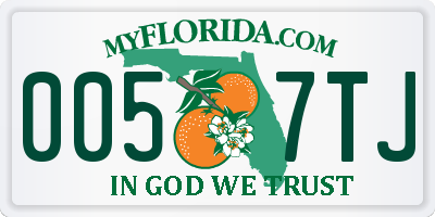 FL license plate 0057TJ