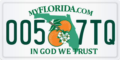 FL license plate 0057TQ