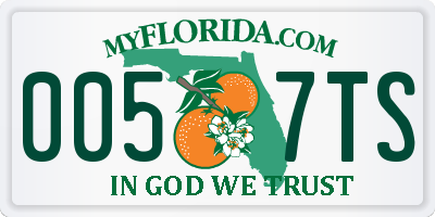 FL license plate 0057TS