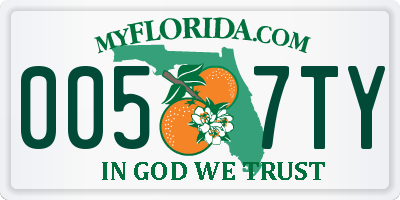 FL license plate 0057TY