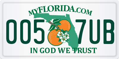 FL license plate 0057UB