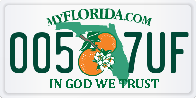 FL license plate 0057UF