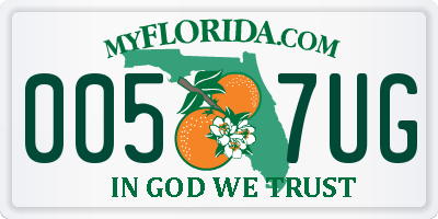 FL license plate 0057UG