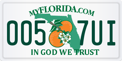 FL license plate 0057UI