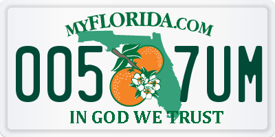FL license plate 0057UM