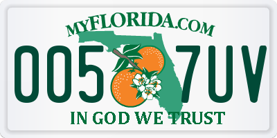 FL license plate 0057UV