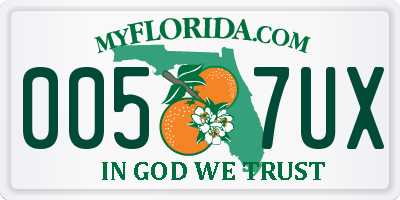 FL license plate 0057UX