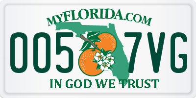 FL license plate 0057VG