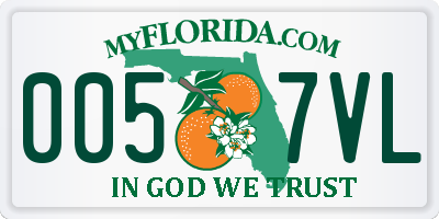 FL license plate 0057VL