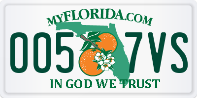 FL license plate 0057VS