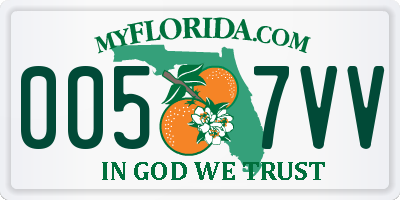 FL license plate 0057VV