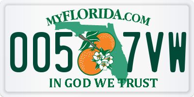 FL license plate 0057VW
