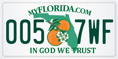 FL license plate 0057WF