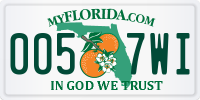 FL license plate 0057WI