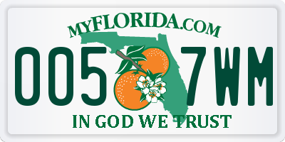 FL license plate 0057WM