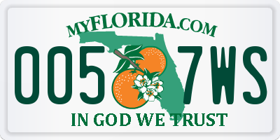 FL license plate 0057WS