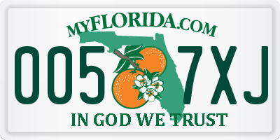 FL license plate 0057XJ