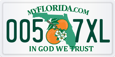 FL license plate 0057XL