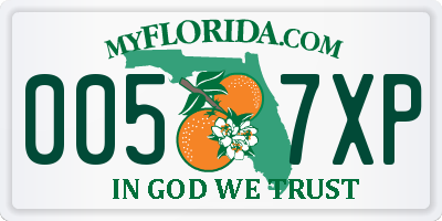 FL license plate 0057XP