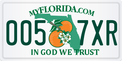 FL license plate 0057XR