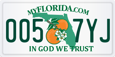 FL license plate 0057YJ