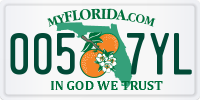 FL license plate 0057YL