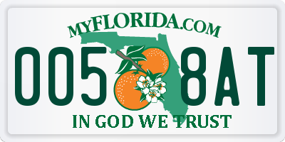 FL license plate 0058AT