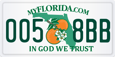 FL license plate 0058BB