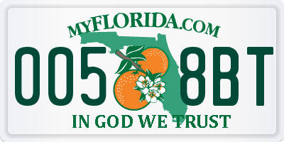 FL license plate 0058BT