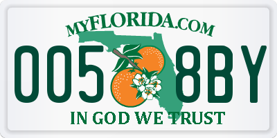 FL license plate 0058BY