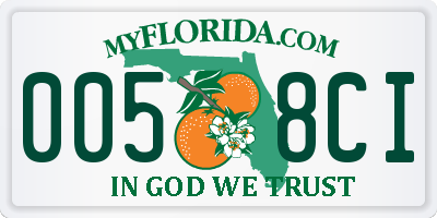FL license plate 0058CI