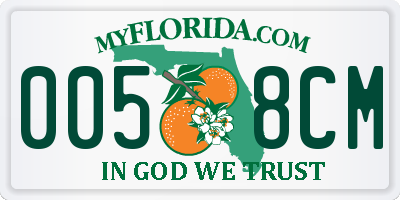 FL license plate 0058CM