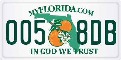 FL license plate 0058DB