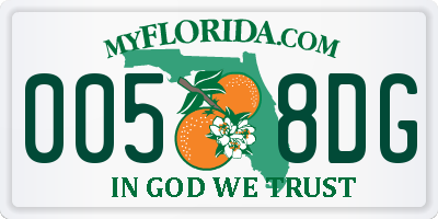 FL license plate 0058DG