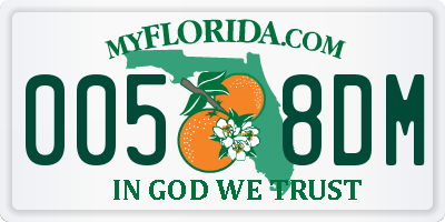 FL license plate 0058DM