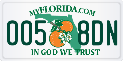 FL license plate 0058DN