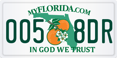 FL license plate 0058DR