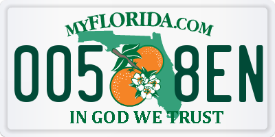 FL license plate 0058EN