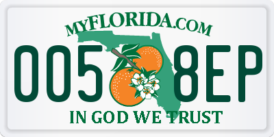 FL license plate 0058EP