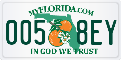 FL license plate 0058EY