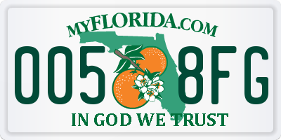 FL license plate 0058FG