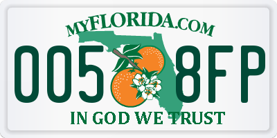 FL license plate 0058FP